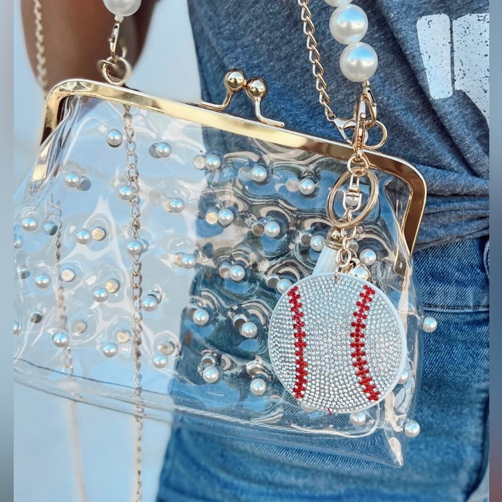 Baseball & Softball Rhinestone Key Chains - Picture 2 of 7